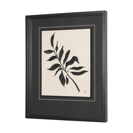 Laurel Branch by Cristina Bartl Villa Hand-Embellished Textured Framed Artwork Matted Under Glass by Mercana at Eve Furniture