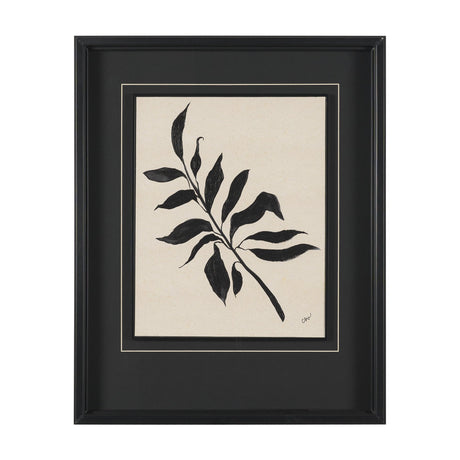 Laurel Branch by Cristina Bartl Villa Hand-Embellished Textured Framed Artwork Matted Under Glass by Mercana at Eve Furniture