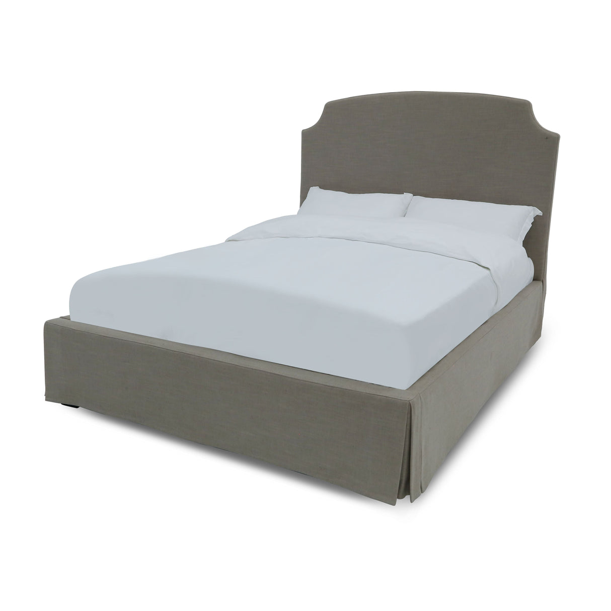 Laurel California King Upholstered Skirted Storage Panel Bed in Wheat by Modus Furniture at Eve Furniture