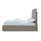 Laurel California King Upholstered Skirted Storage Panel Bed in Wheat by Modus Furniture at Eve Furniture
