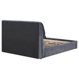 Laurel Charcoal Gray Upholstered Eastern King Platform Bed with Pillow Headboard by Coaster at Eve Furniture