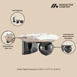 Laurel Coffee Table and End Table in Black (set of 2) by Manhattan Comfort at Eve Furniture