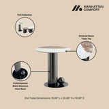 Laurel Coffee Table and End Table in Black (set of 2) by Manhattan Comfort at Eve Furniture