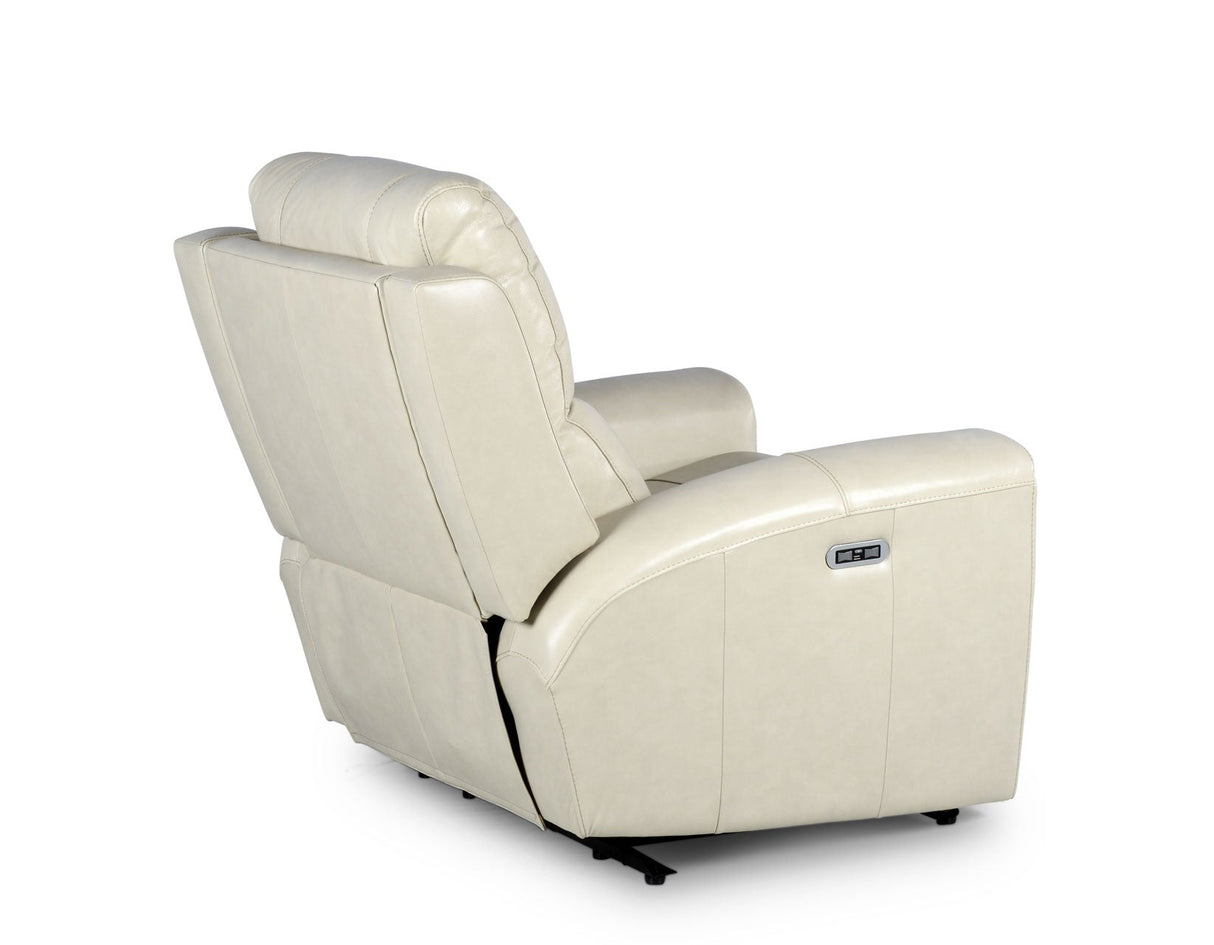 Laurel Dual -Power Leather Recliner, Ivory