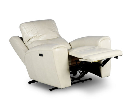 Laurel Dual -Power Leather Recliner, Ivory