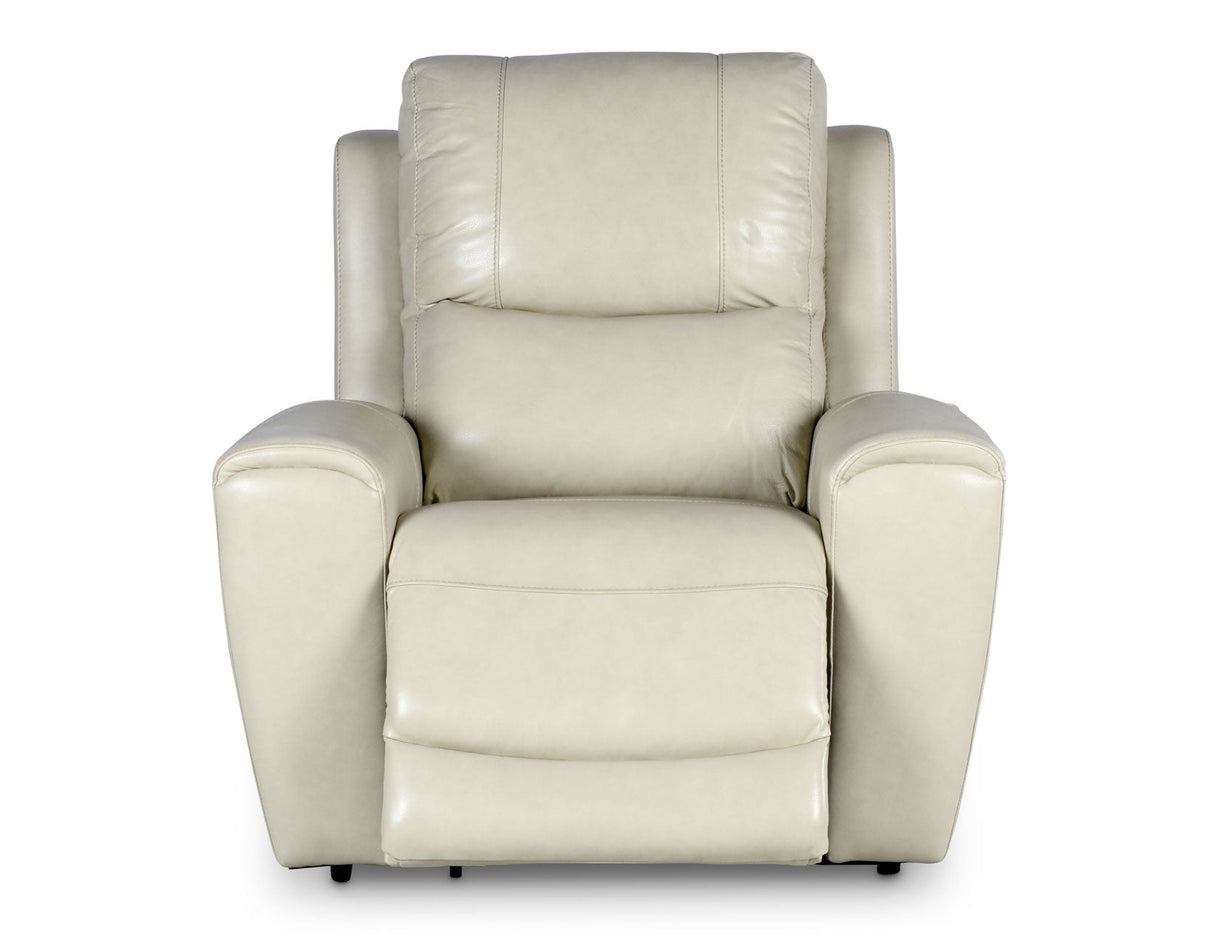 Laurel Dual -Power Leather Recliner, Ivory