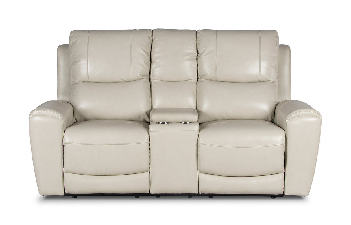 Laurel Dual-Power Reclining Console Loveseat, Ivory