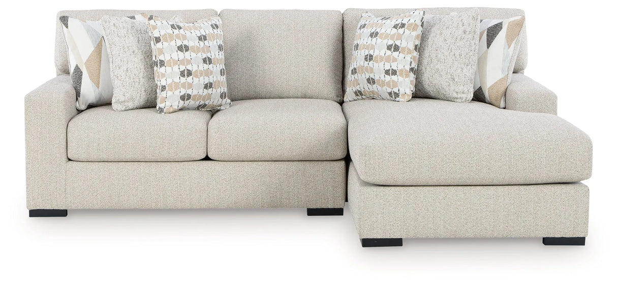 Laurelgrove Pebble 2-Piece Sectional Sofa with RAF Chaise by Ashley at Eve Furniture