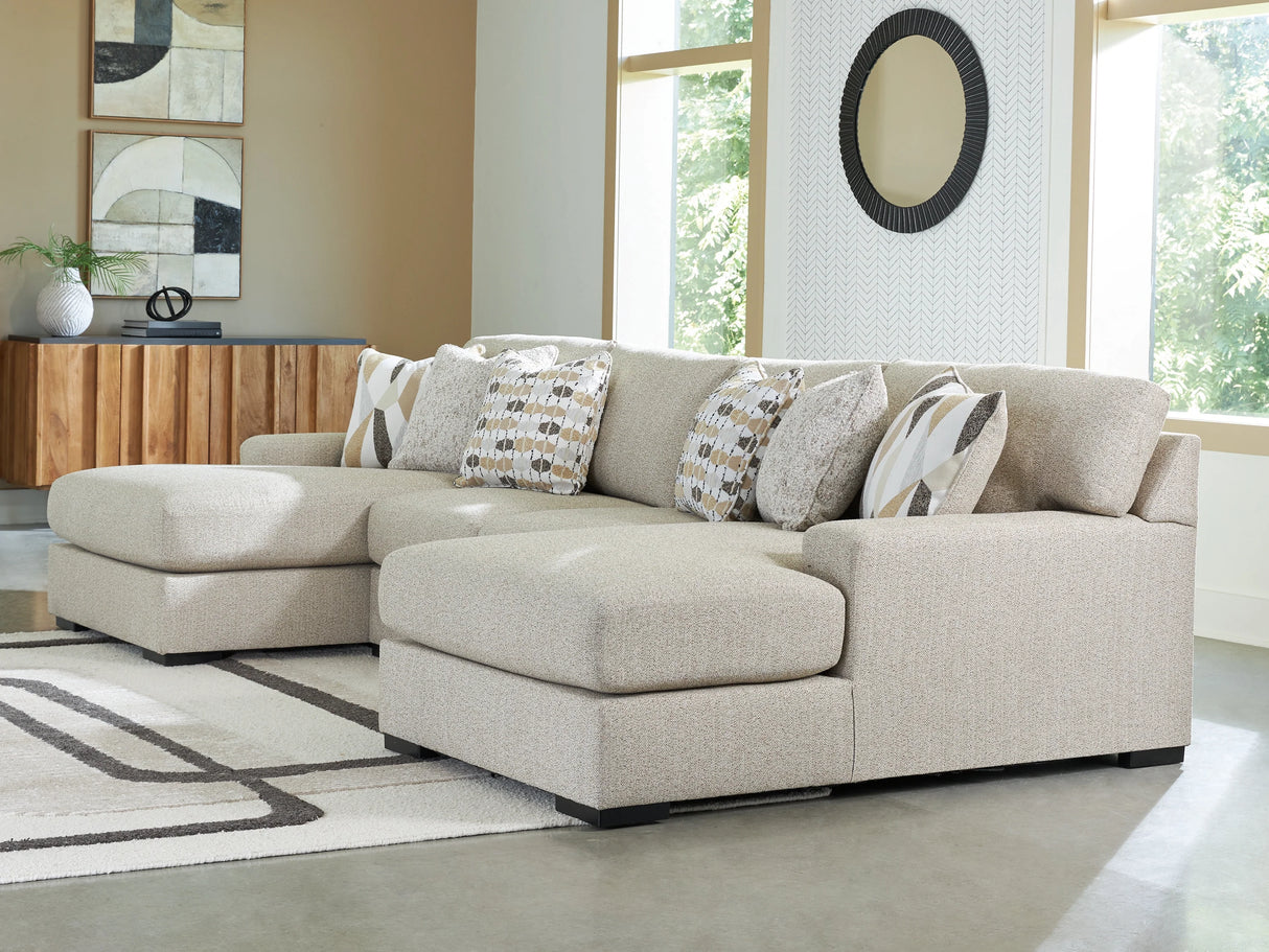 Laurelgrove Pebble 3-Piece Double Chaise Sectional by Ashley at Eve Furniture