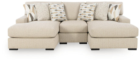 Laurelgrove Pebble 3-Piece Double Chaise Sectional by Ashley at Eve Furniture