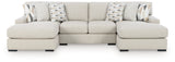 Laurelgrove Pebble 3-Piece Double Chaise Sectional by Ashley at Eve Furniture