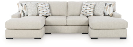 Laurelgrove Pebble 3-Piece Double Chaise Sectional by Ashley at Eve Furniture