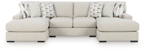 Laurelgrove Pebble 3-Piece Double Chaise Sectional by Ashley at Eve Furniture