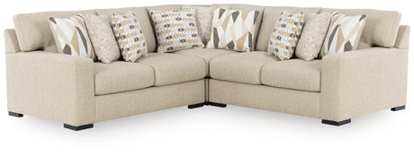 Laurelgrove Pebble 3-Piece Sectional by Ashley at Eve Furniture