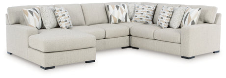 Laurelgrove Pebble 4-Piece Sectional with LAF Chaise by Ashley at Eve Furniture