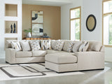 Laurelgrove Pebble 4-Piece Sectional with RAF Chaise by Ashley at Eve Furniture