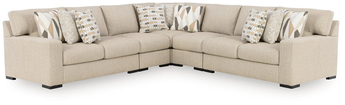 Laurelgrove Pebble 5-Piece Sectional by Ashley at Eve Furniture