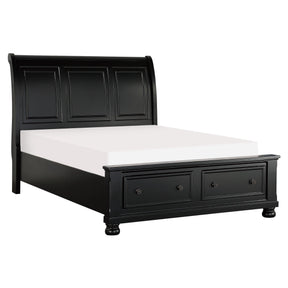 Laurelin Black King Sleigh Storage Platform Bed by Homelegance at Eve Furniture