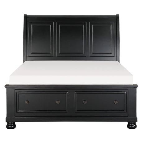 Laurelin Black Sleigh Storage Platform Bedroom Set by Homelegance at Eve Furniture