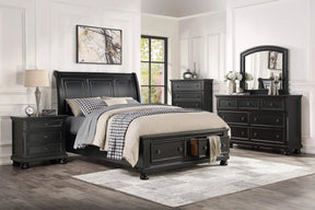 Laurelin Black Sleigh Storage Platform Bedroom Set by Homelegance at Eve Furniture