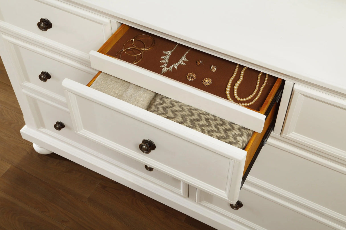 Laurelin White Dresser by Homelegance at Eve Furniture