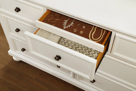 Laurelin White Dresser by Homelegance at Eve Furniture