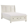 Laurelin White King Sleigh Storage Platform Bed by Homelegance at Eve Furniture
