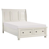 Laurelin White King Sleigh Storage Platform Bed by Homelegance at Eve Furniture