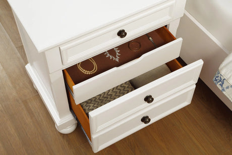 Laurelin White Nightstand by Homelegance at Eve Furniture