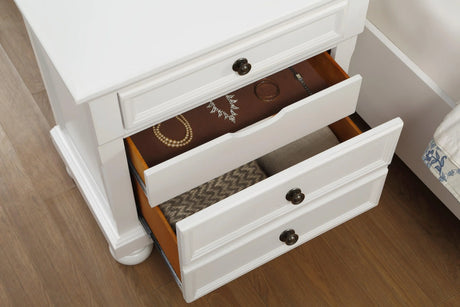 Laurelin White Sleigh Storage Platform Bedroom Set by Homelegance at Eve Furniture