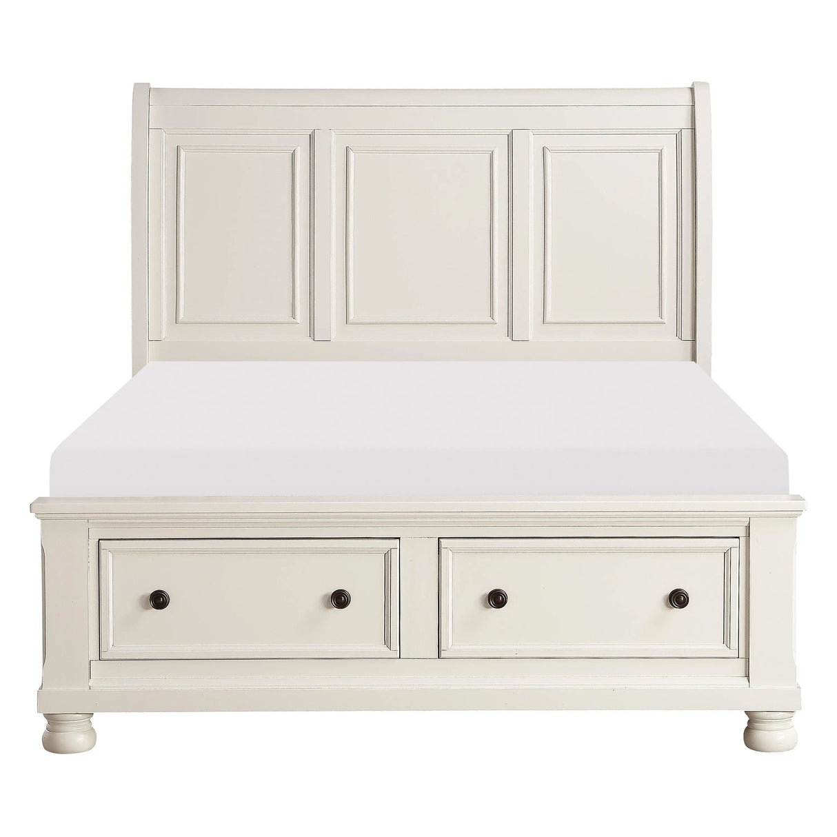 Laurelin White Sleigh Storage Platform Bedroom Set by Homelegance at Eve Furniture