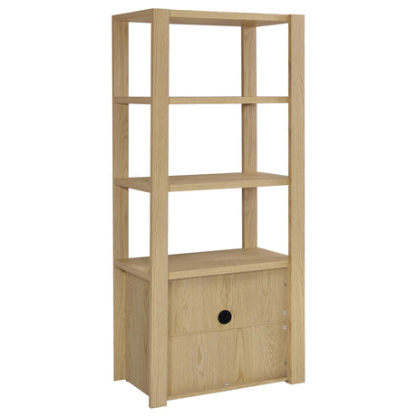 Laurelton Light Oak 3-Shelf Media Tower Tall Pier Cabinet by Coaster at Eve Furniture