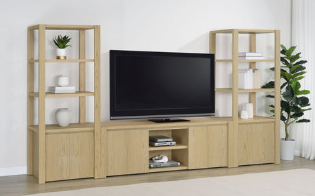 Laurelton Light Oak 78-inch 4-door TV Stand Media Console by Coaster at Eve Furniture