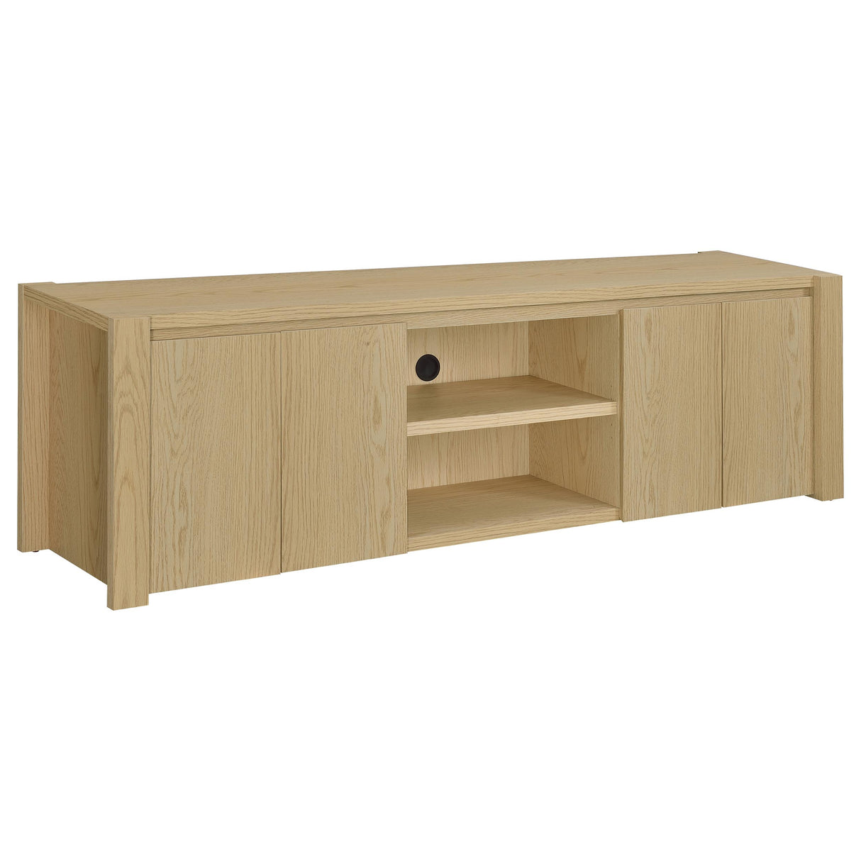 Laurelton Light Oak 78-inch 4-door TV Stand Media Console by Coaster at Eve Furniture