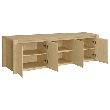 Laurelton Light Oak 78-inch 4-door TV Stand Media Console by Coaster at Eve Furniture