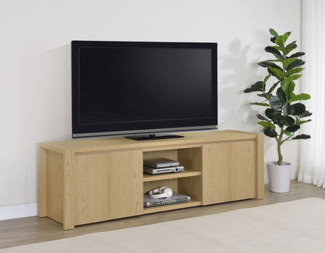 Laurelton Light Oak 78-inch 4-door TV Stand Media Console by Coaster at Eve Furniture