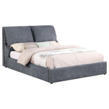 Laurel Charcoal Grey Upholstered Queen Platform Bed with Pillow Headboard by Coaster at Eve Furniture