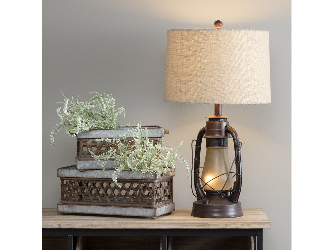 Lauren Red/Transparent Table Lamp by Crestview at Eve Furniture
