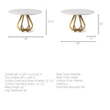 Laurent Marble Top Gold Metal Base Dining Table by Mercana at Eve Furniture