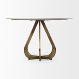 Laurent Marble Top Gold Metal Base Dining Table by Mercana at Eve Furniture