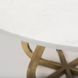 Laurent Marble Top Gold Metal Base Dining Table by Mercana at Eve Furniture