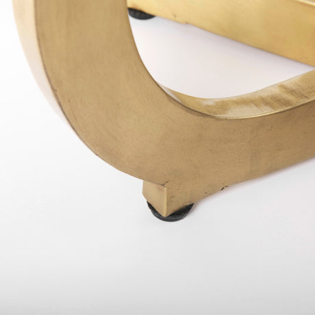 Laurent Marble Top Gold Metal Base Dining Table by Mercana at Eve Furniture