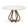 Laurent Marble Top Gold Metal Base Dining Table by Mercana at Eve Furniture