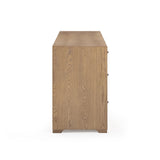 Laurentis 64" Light Taupe Suede and Wood 6-Drawer Dresser by TOV Furniture at Eve Furniture