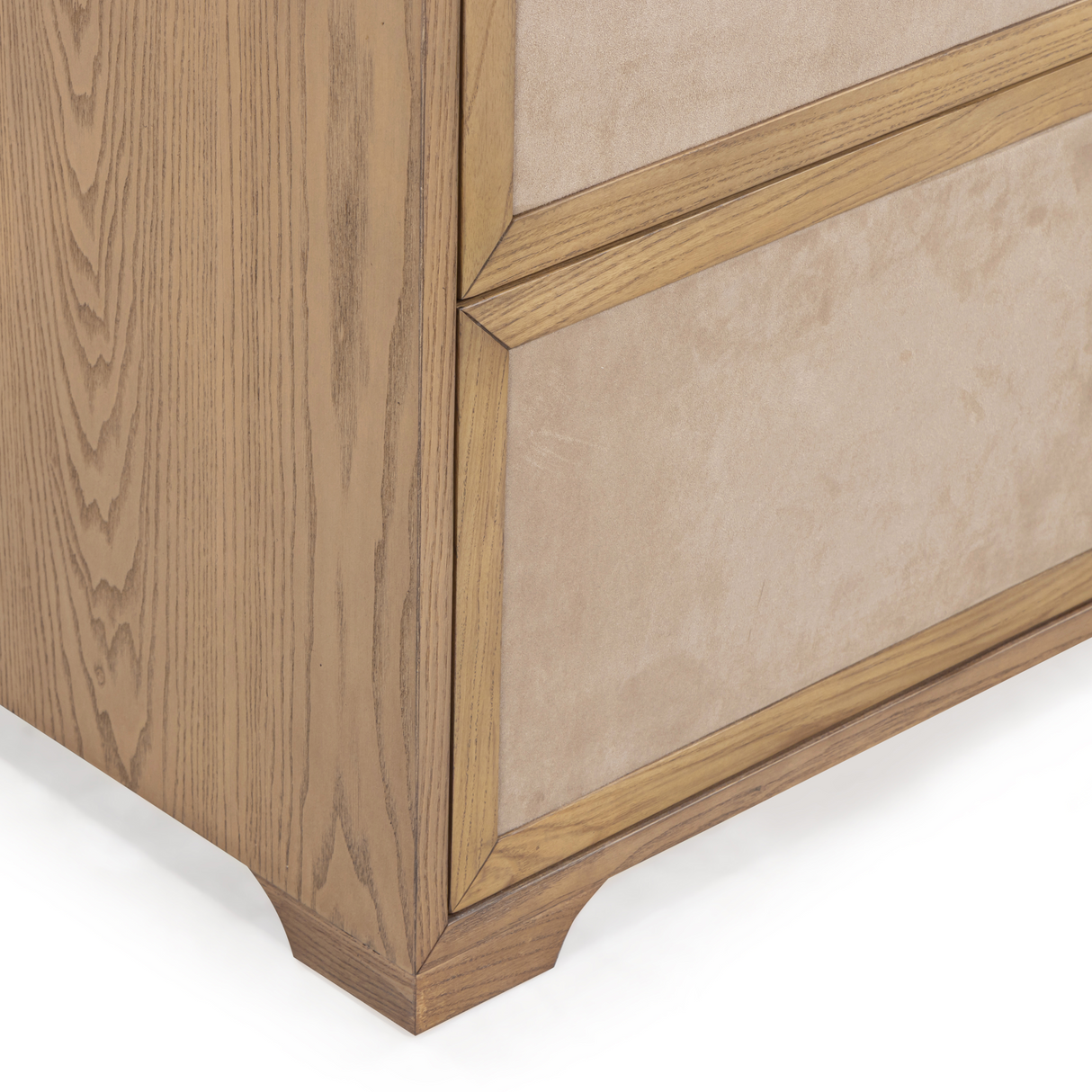 Laurentis 64" Light Taupe Suede and Wood 6-Drawer Dresser by TOV Furniture at Eve Furniture