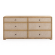 Laurentis 64" Light Taupe Suede and Wood 6-Drawer Dresser by TOV Furniture at Eve Furniture