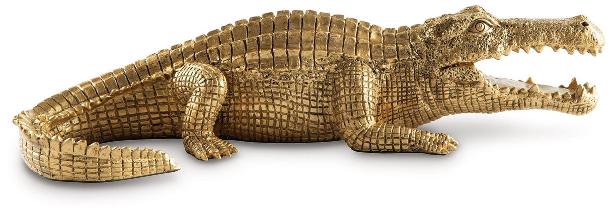 Lauretman Antique Gold Finish Sculpture by Ashley at Eve Furniture