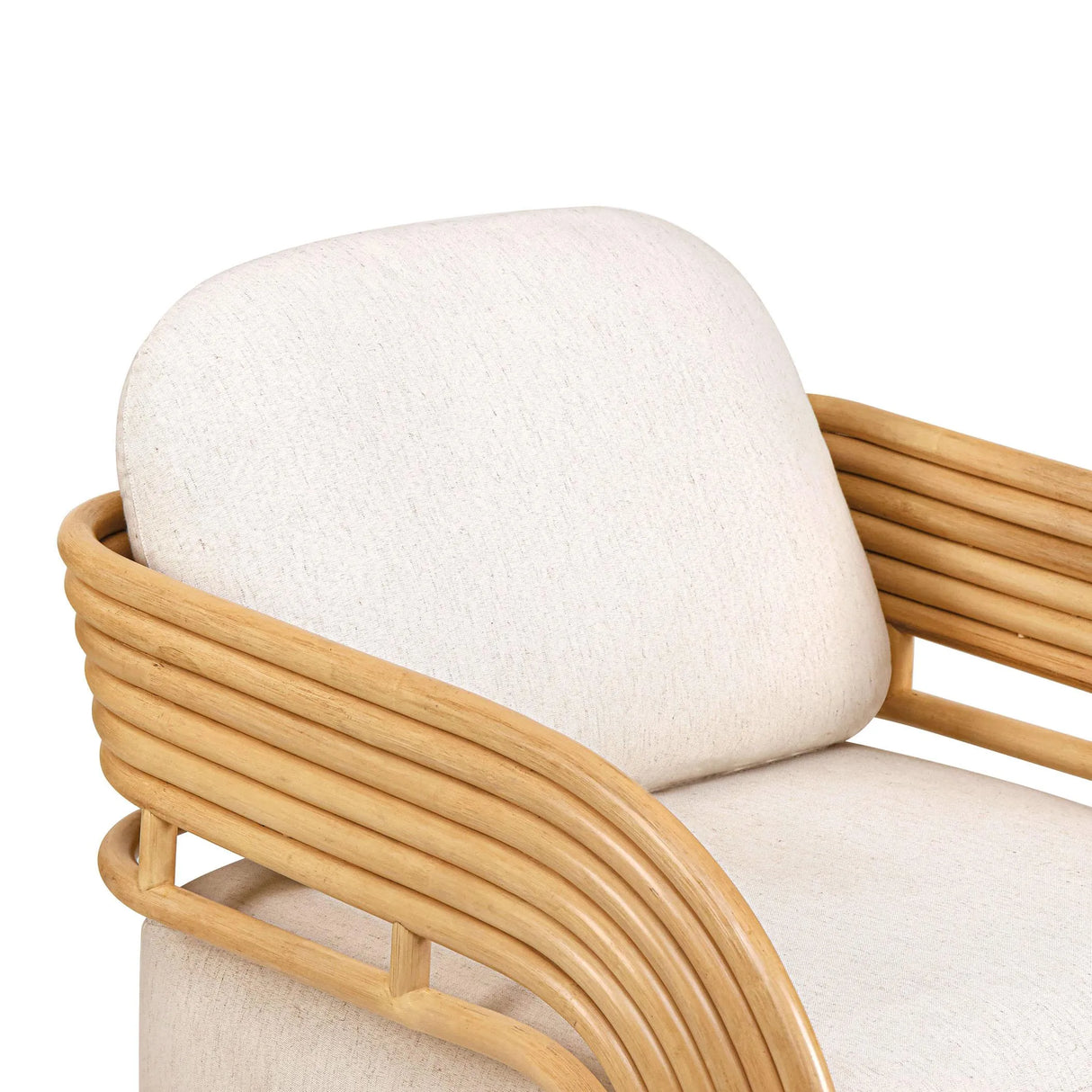 Lauretta Cream Fabric and Natural Rattan Accent Chair by TOV Furniture at Eve Furniture