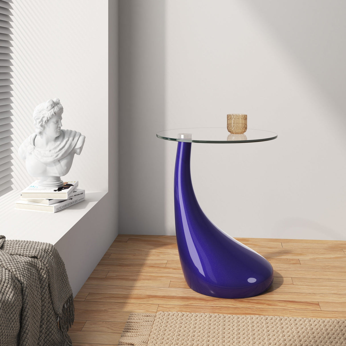 Lava Accent Table in Purple by Manhattan Comfort at Eve Furniture