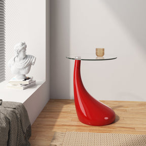 Lava Accent Table in Red by Manhattan Comfort at Eve Furniture